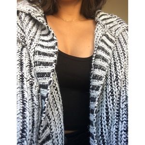 Thick knit salt and pepper cardigan
